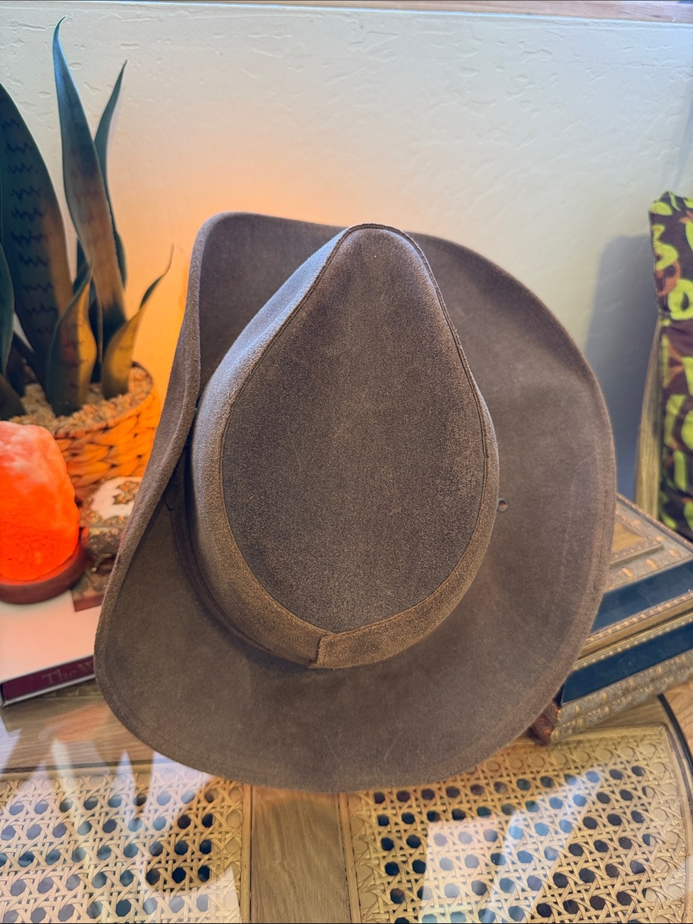 Minnetonka Brown Suede Men's Western Cowboy Hat - Picture 8 of 9